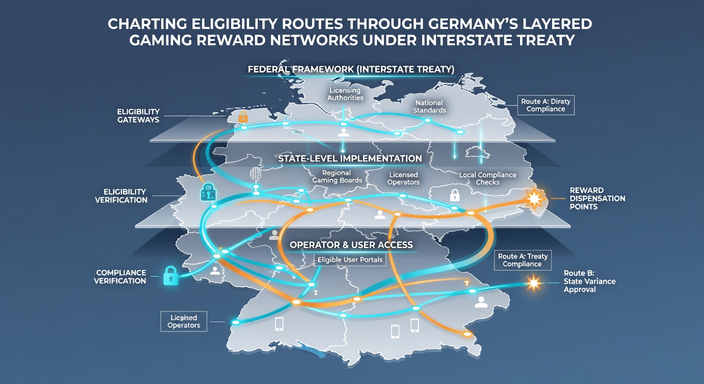 Illustration der Schichtung von Belohnungsnetzwerken und Berechtigungspfaden unter dem Interstate Treaty