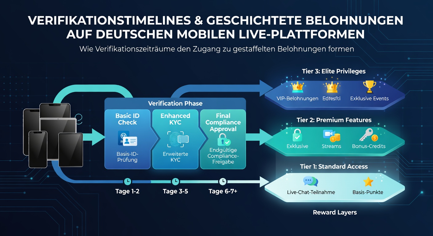 Darstellung gestaffelter Belohnungen und deren Abhängigkeit von Verifizierungsabläufen auf Live-Plattformen
