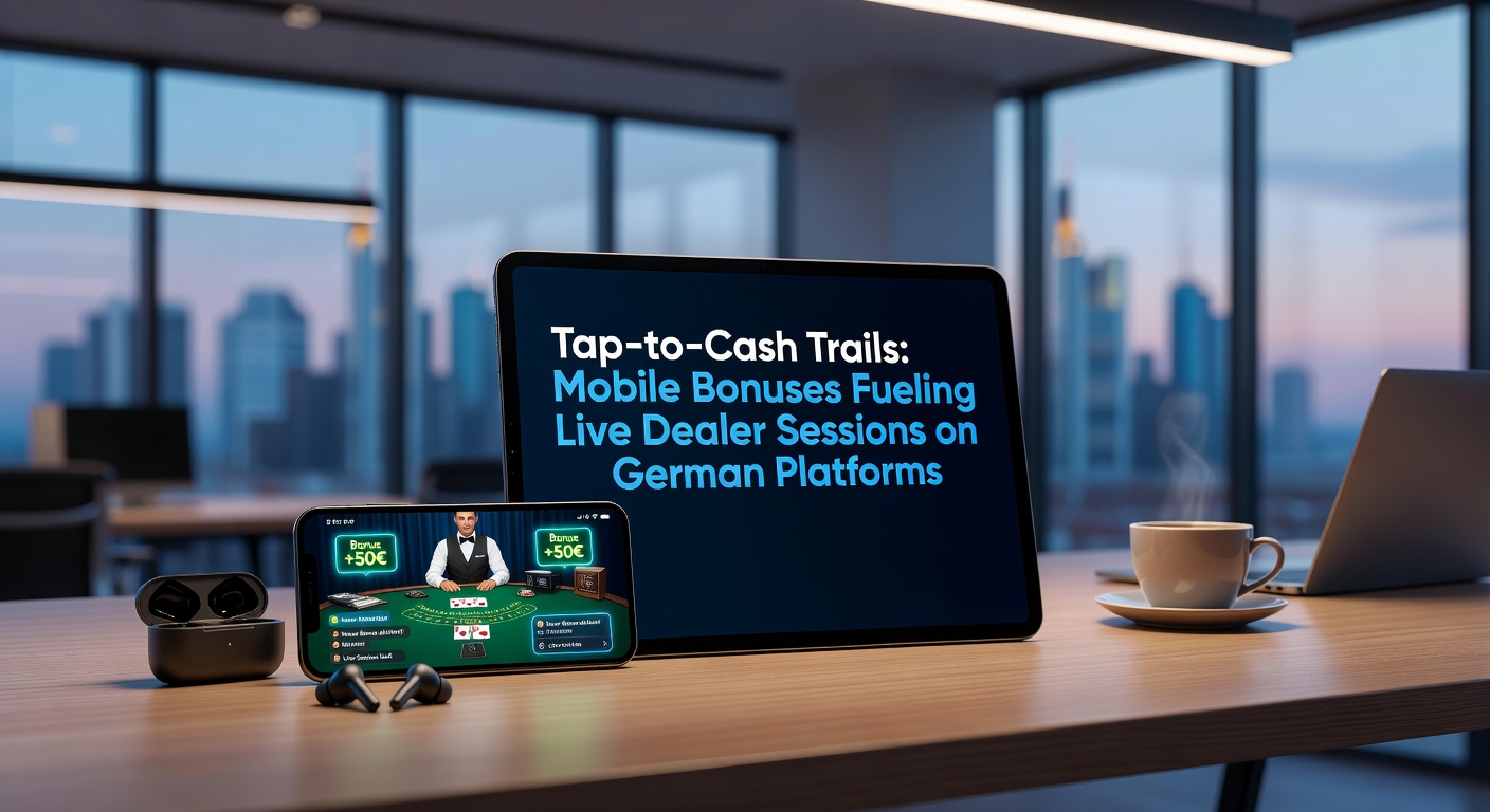 Smartphone mit Live-Dealer-Tisch und Tap-to-Cash-Symbolik auf deutscher Casino-Plattform