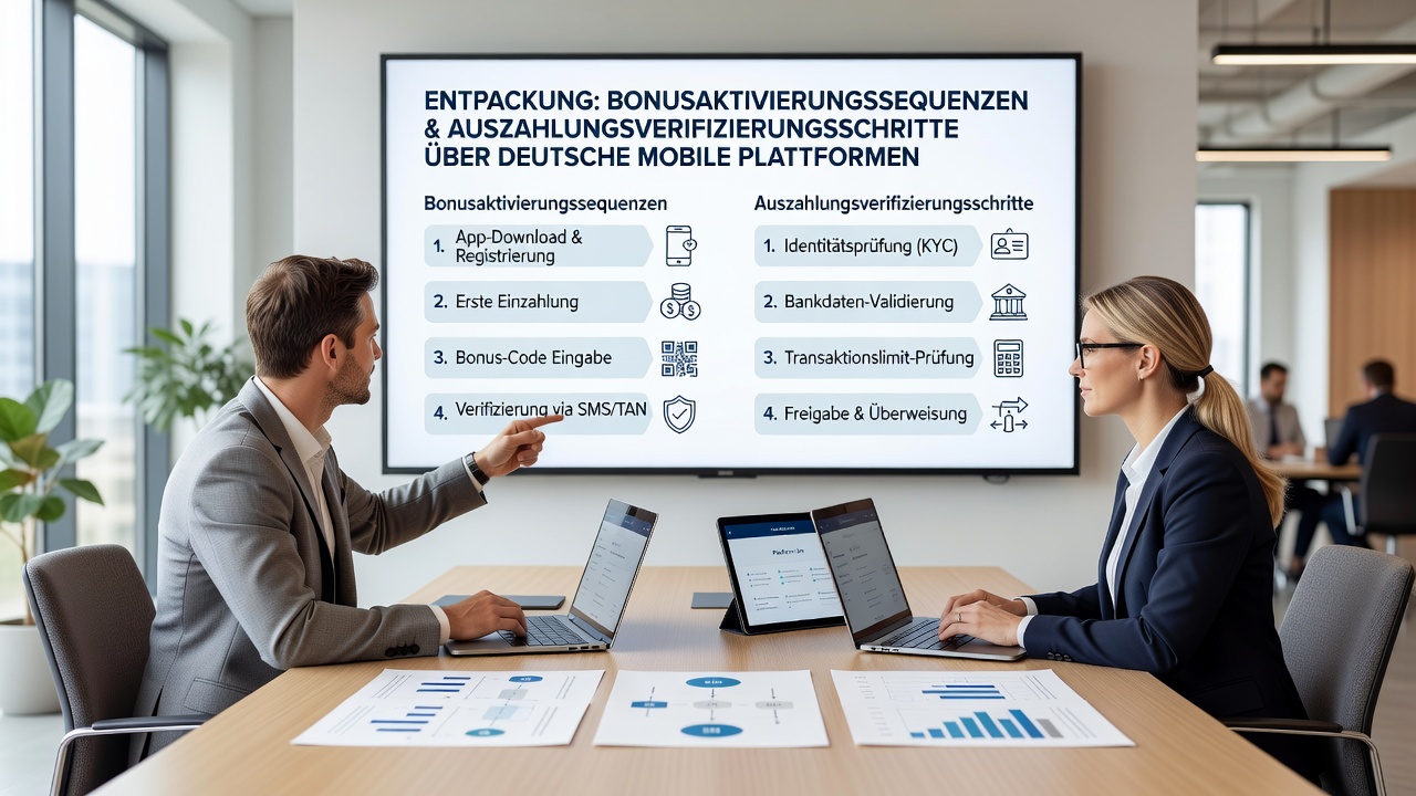 Illustration der Verifizierungsschritte für Auszahlungen auf deutschen Mobilplattformen