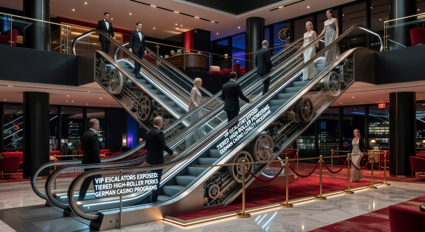 High-Roller bei einem VIP-Tisch mit personalisiertem Service und luxuriösen Umgebungen in einem deutschen Online-Casino-Setup